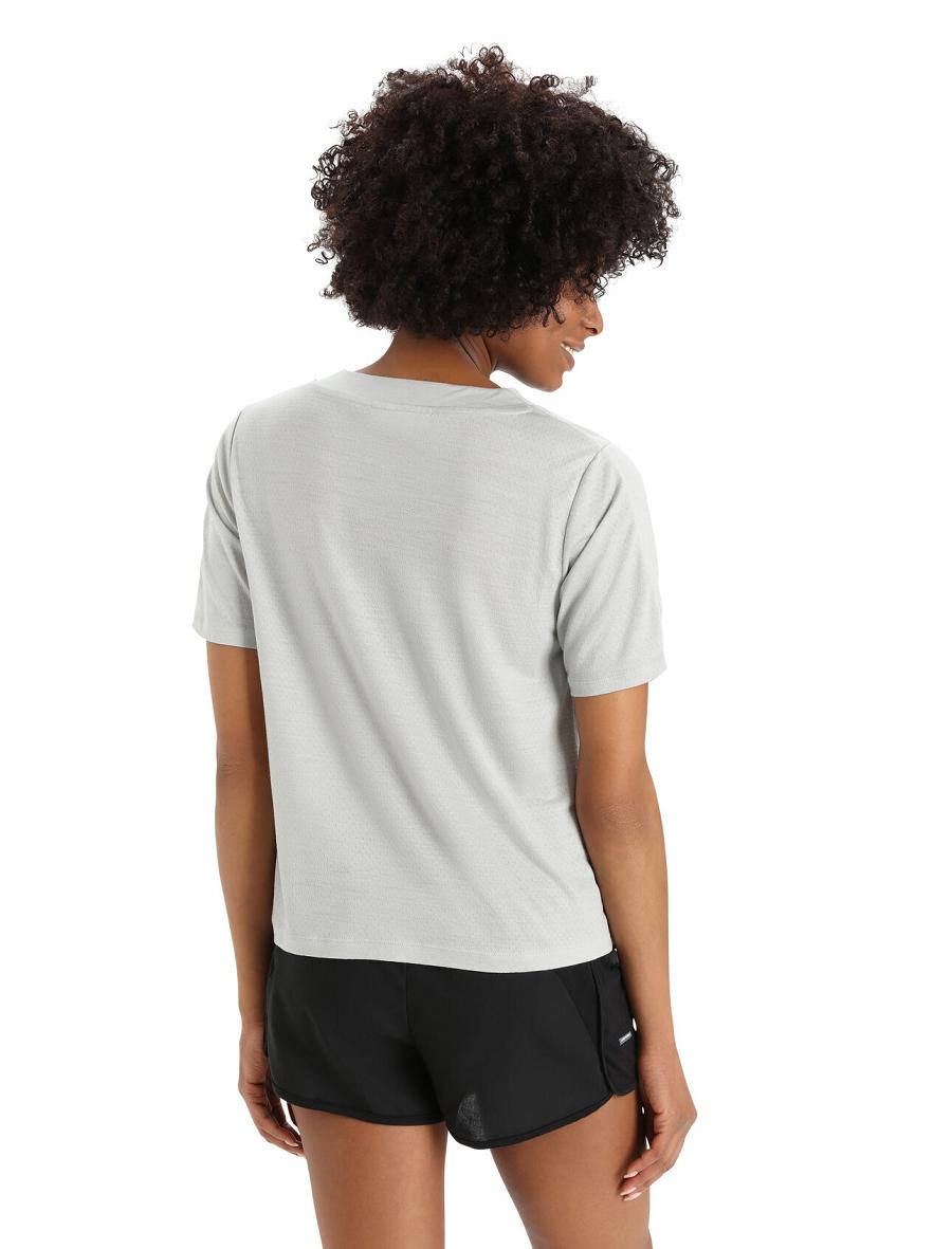 Women's Icebreaker ZoneKnit™ Merino Short Sleeve Boxy T Shirts Ether | CA 1360ILHS